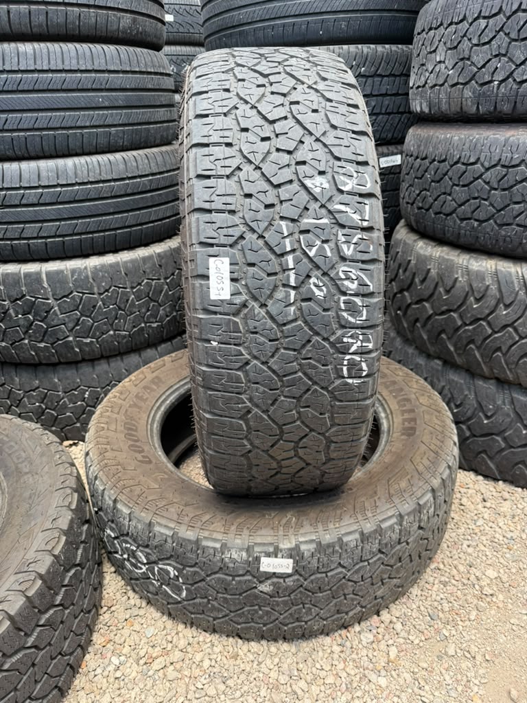 275/60R20 Pair (2 Used Tires) Goodyear Wrangler Territory AT
