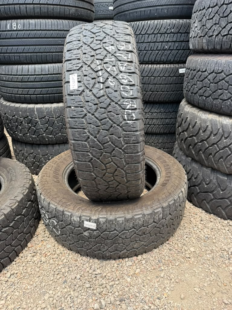 275/60R20 Pair (2 Used Tires) Goodyear Wrangler Territory AT