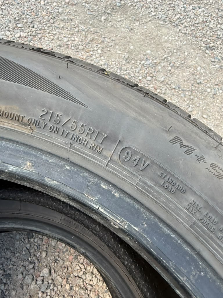 215/55R17 Pair (2 Used Tires) Arizonian Silver Edition