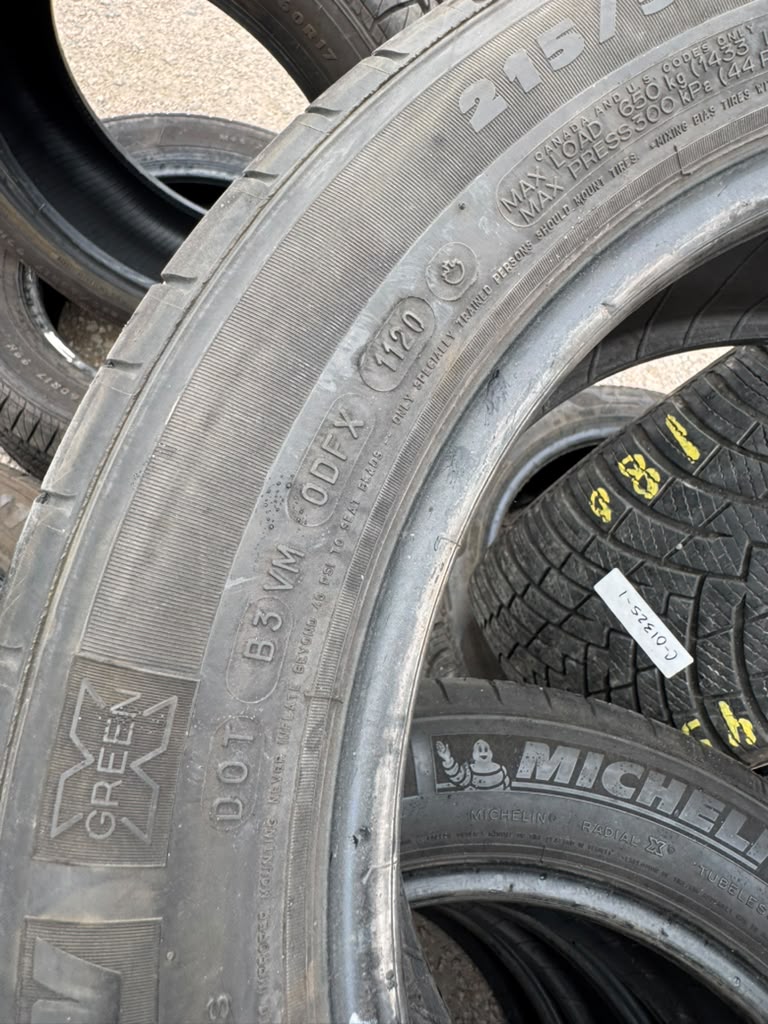 215/55R16 Set (4 Used Tires) Michelin Energy Saver