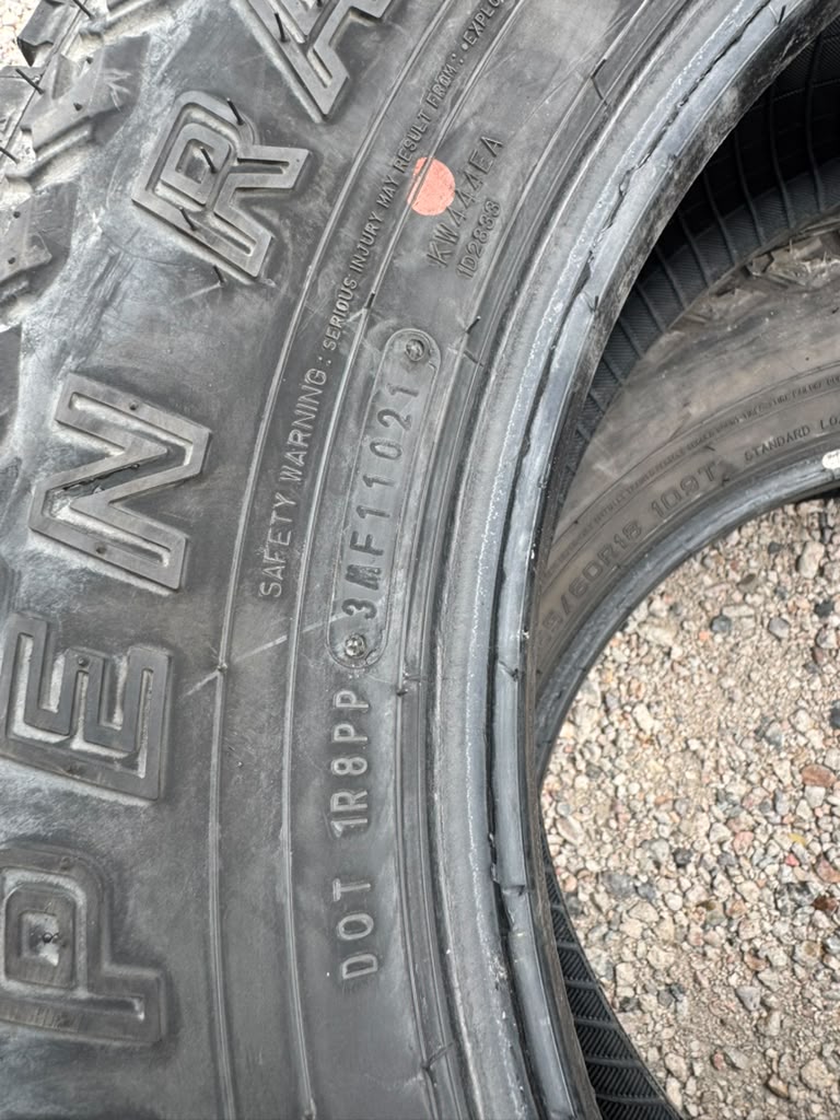 265/65R18 Pair (2 Used Tires) Mazama Open Range