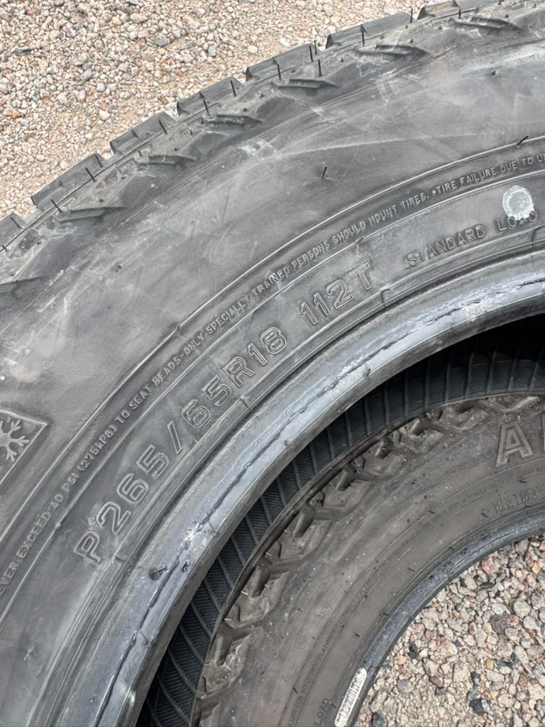 265/65R18 Pair (2 Used Tires) Mazama Open Range