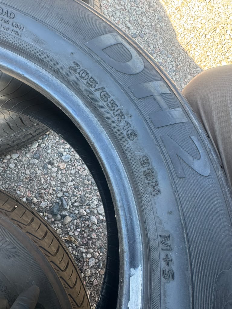 205/65R16 Pair (2 Used Tires) Delinte DH2