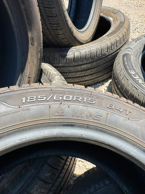 185/60R15 Pair (2 Used Tires) Goodyear UltraGrip Winter