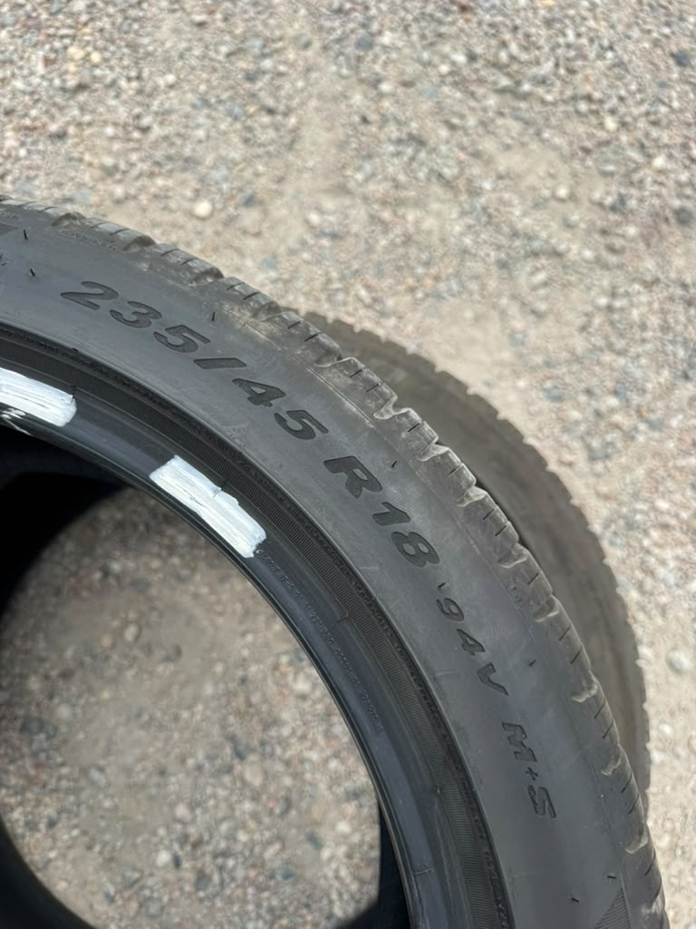 235/45R18 Pair (2 Used Tires) Pirelli P Zero