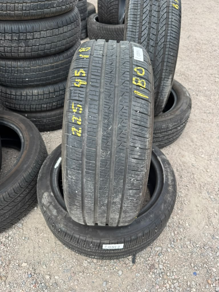 225/45R18 Pair (2 Used Tires) Pirelli Cinturato P7