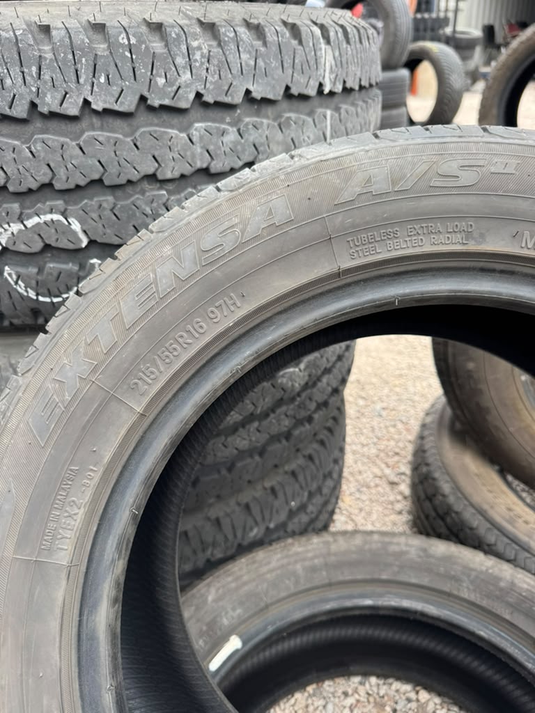 215/55R16 Pair (2 Used Tires) Toyo Extensa