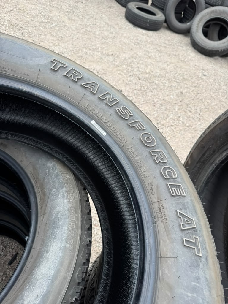 LT285/60R20 Set (4 Used Tires) Firestone Transforce AT