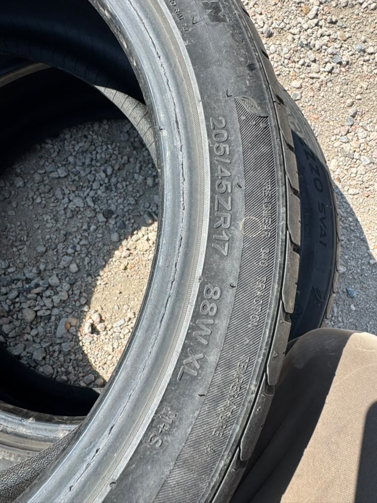 205/45R17 Pair (2 Used Tires) Sailun Atrezzo SVA1