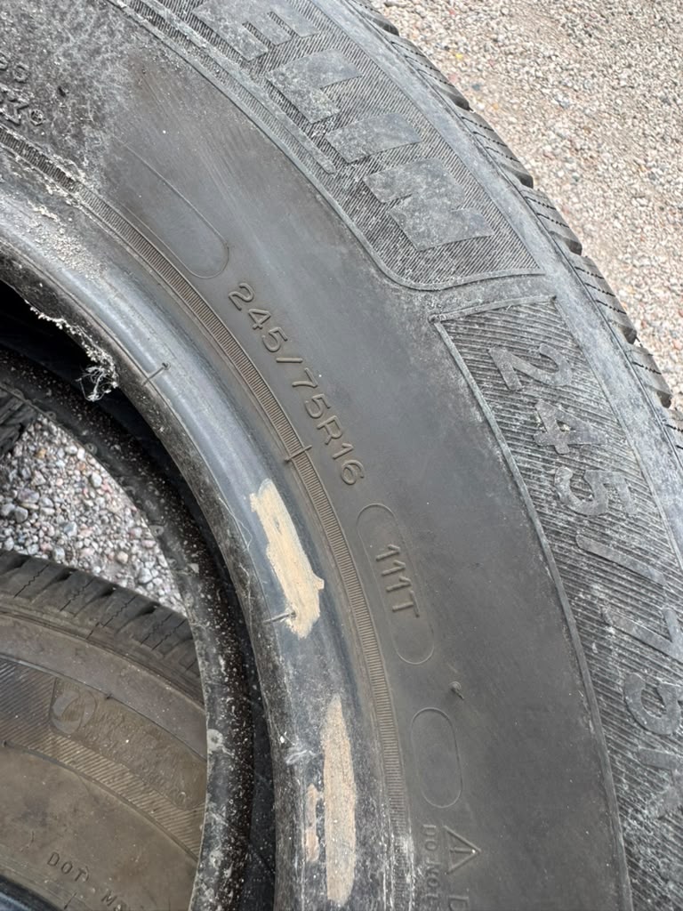 245/75R16 Pair (2 Used Tires) Michelin Defender LTX