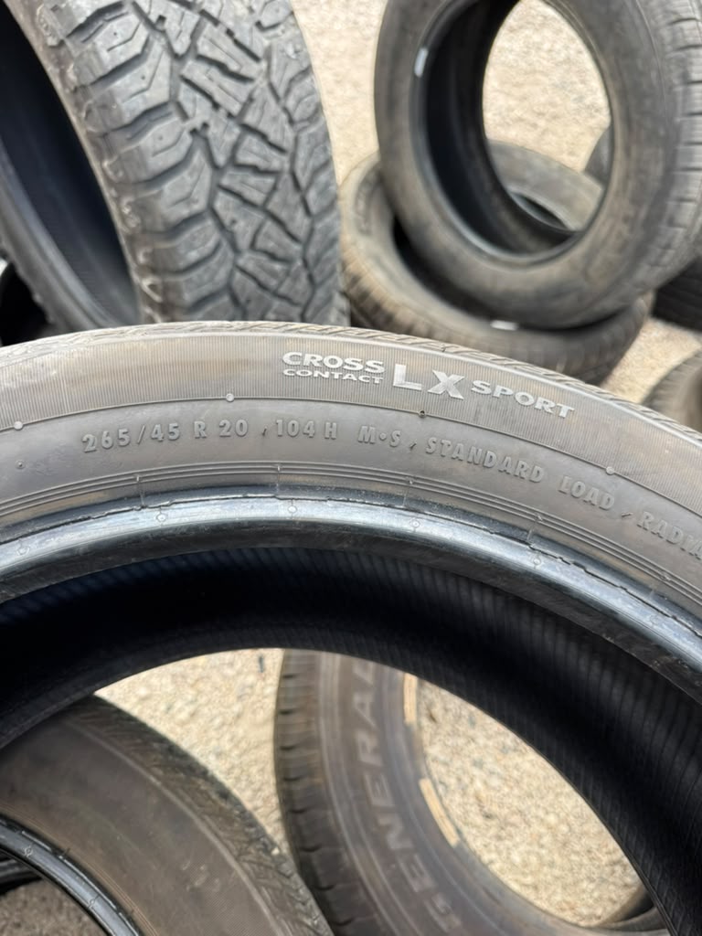 265/45R20 Set (4 Used Tires) Continental Cross Contact LX Sport