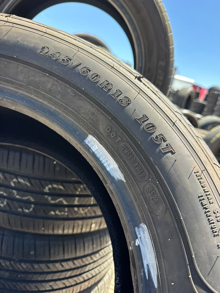 245/60R18 Pair (2 Used Tires) Goodyear Assurance