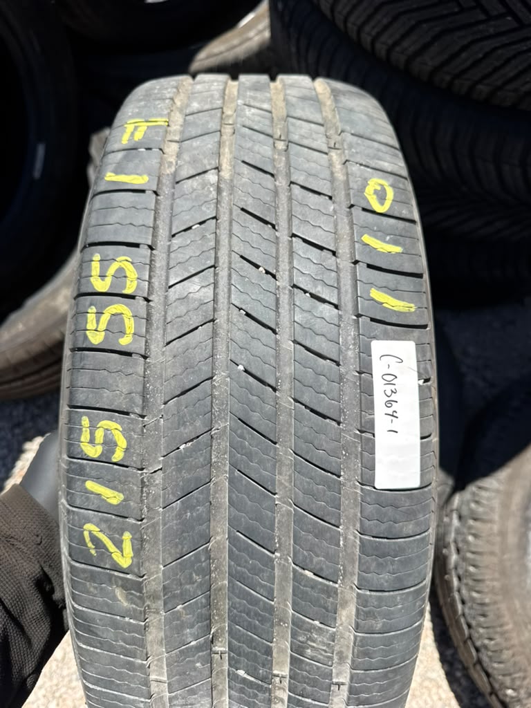 215/55R17 Pair (2 Used Tires) Michelin Defender