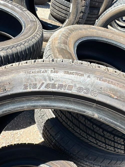 215/45R18 Pair (2 Used Tires) Falken Ziex ZE960 - 📍 Commerce City