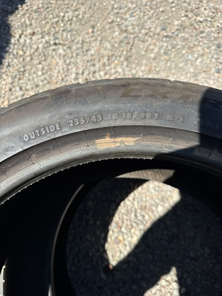 235/45R18 Pair (2 Used Tires) Continental Extreme Contact