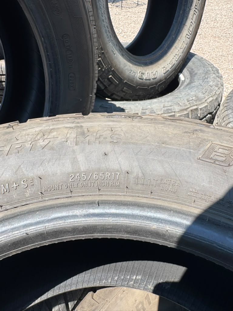 245/65R17 Pair (2 Used Tires) DeanTires Back Country