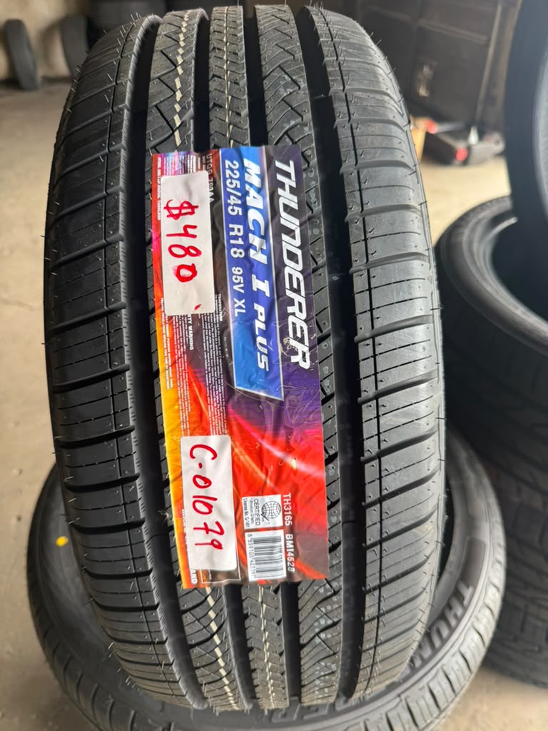 225/45R18 Set (4 Brand New Tires!!) Thunderer Mach 1
