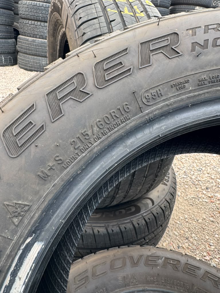 215/60R16 Pair (2 Used Tires) Cooper Discoverer True North