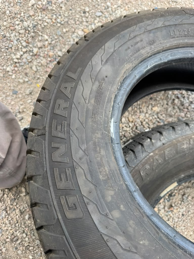 LT225/75R16 Pair (2 Used Tires) General Grabber