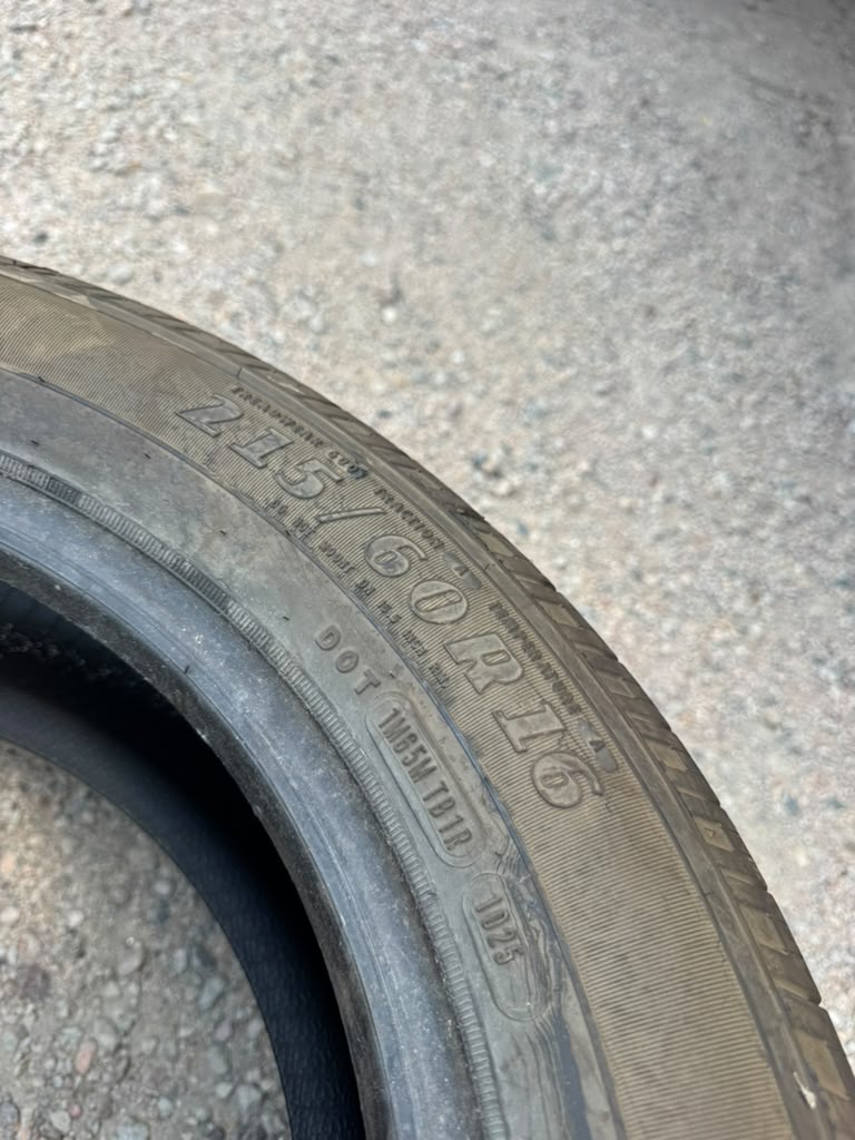 215/60R16 Pair (2 Used Tires) Goodyear Reliant