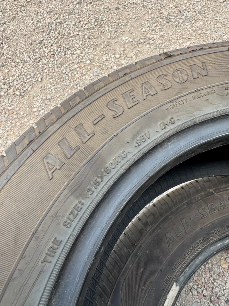 215/60R16 Pair (2 Used Tires) Goodyear Reliant