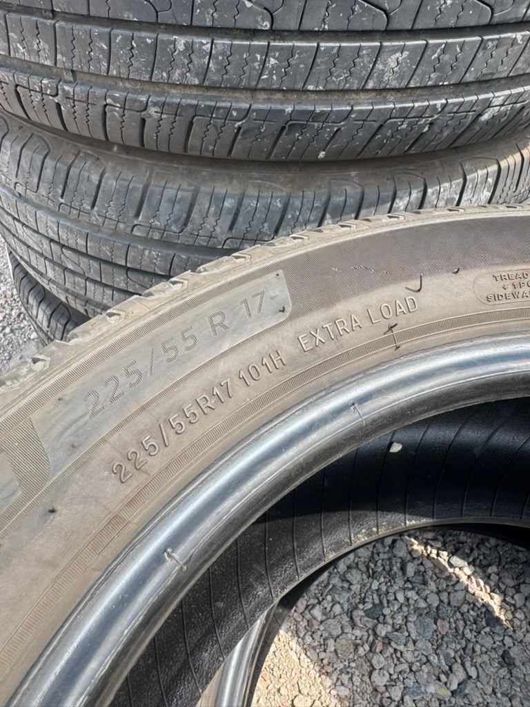 225/55R17 Pair (2 Used Tires) Michelin Defender