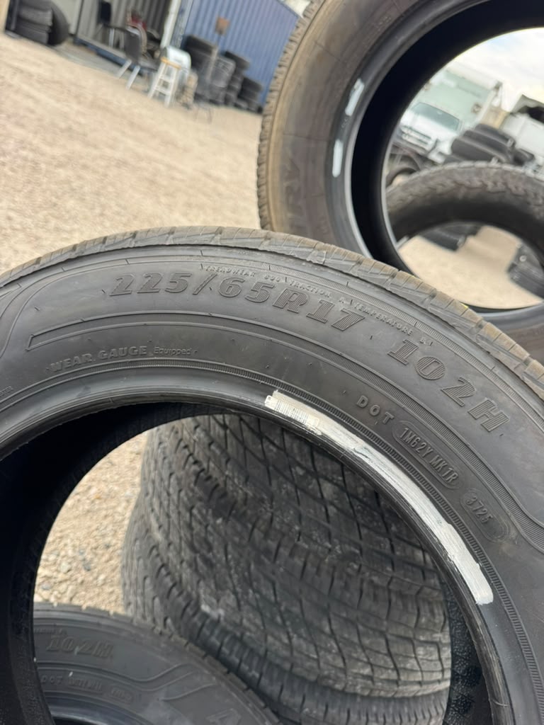 225/65R17 Pair (2 Used Tires) Goodyear Outlast Assurance