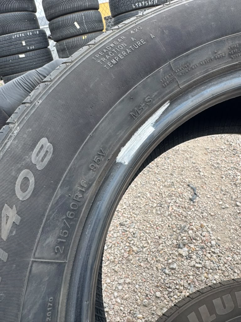 215/60R16 Pair (2 Used Tires) Sailun Atrezzo SH408