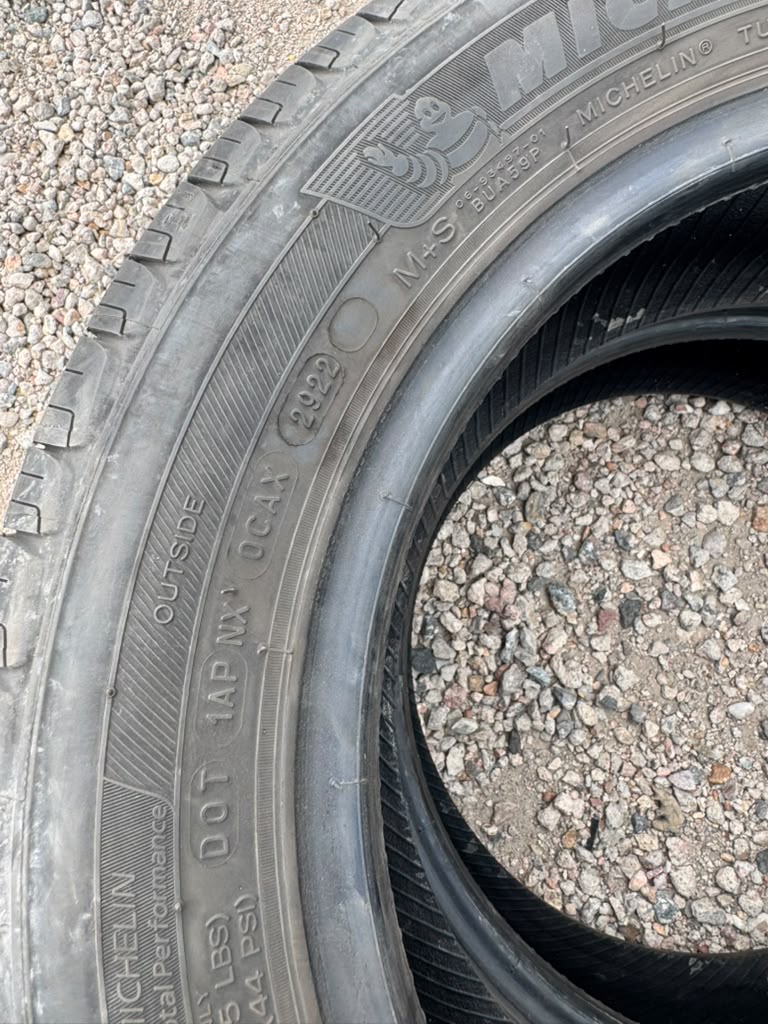 185/65R15 Pair (2 Used Tires) Michelin X Tour