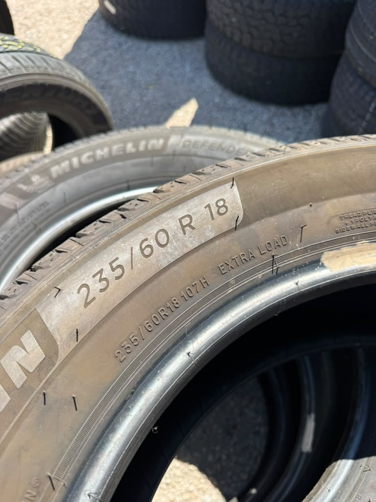235/60R18 Set (4 Used Tires) Michelin Defender