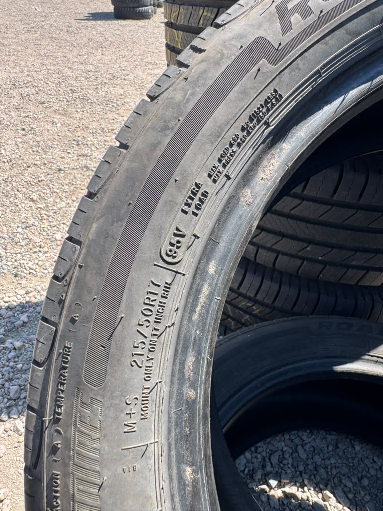 215/50R17 Pair (2 Used Tires) DeanTires Road Control