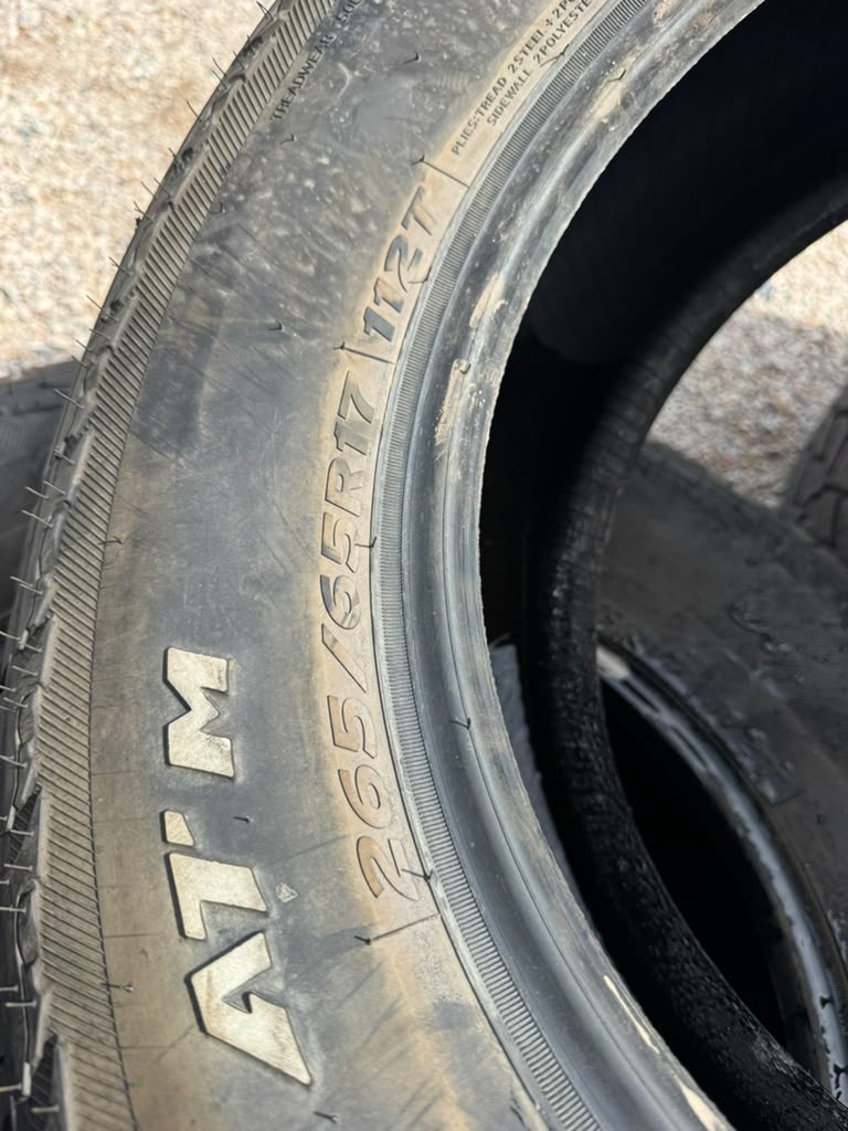 265/65R17 Pair (2 Used Tires) Hankook DynaPro ATM