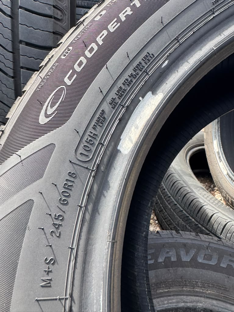 245/60R18 Pair (2 Used Tires) Cooper Endeavor Plus