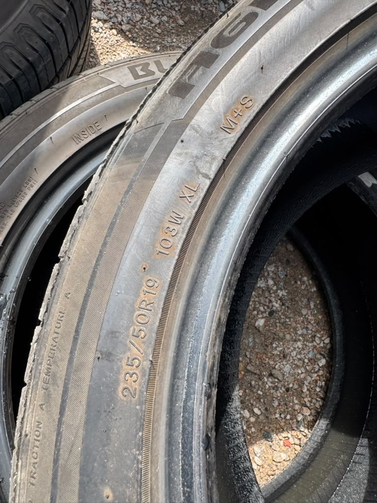 235/50R19 Pair (2 Used Tires) Blackhawk Agility UHP
