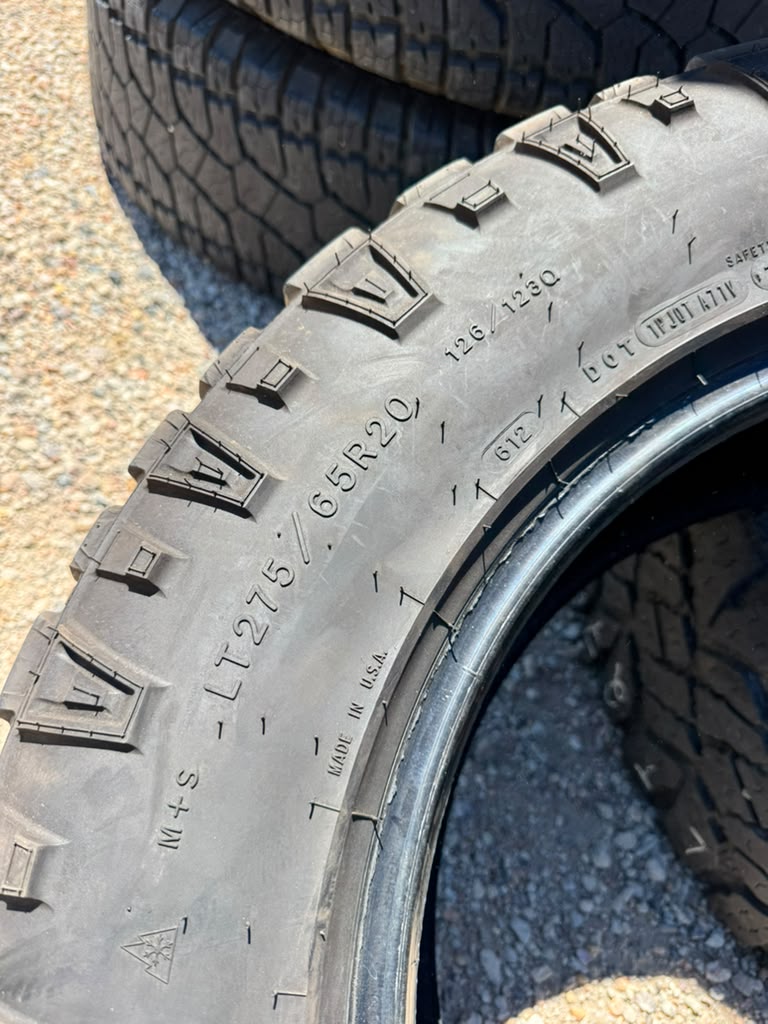 LT275/65R20 Pair (2 Used Tires) Goodyear DuraTrac