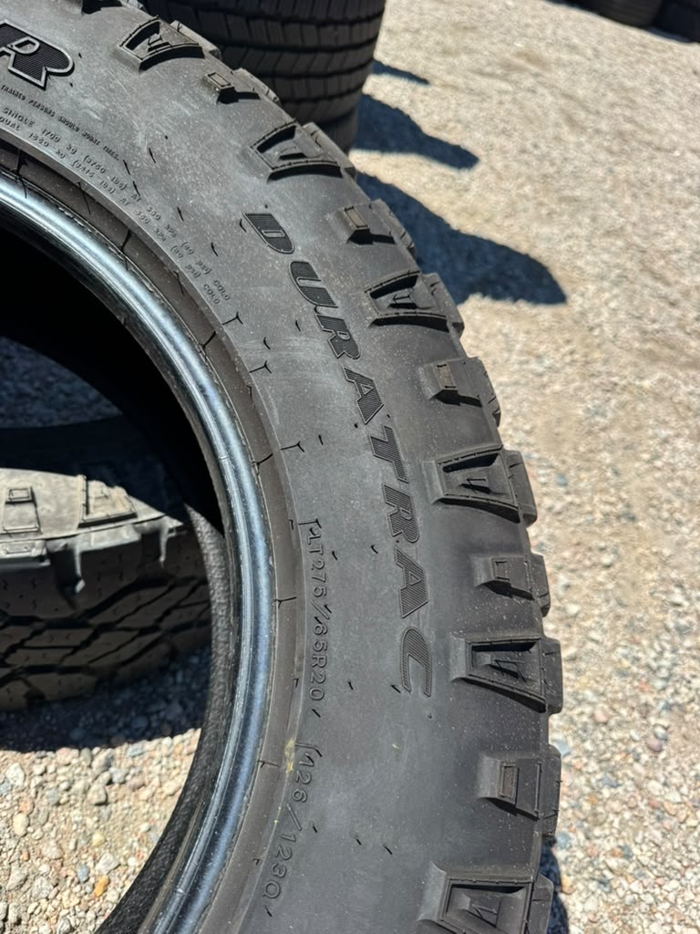 LT275/65R20 Pair (2 Used Tires) Goodyear DuraTrac