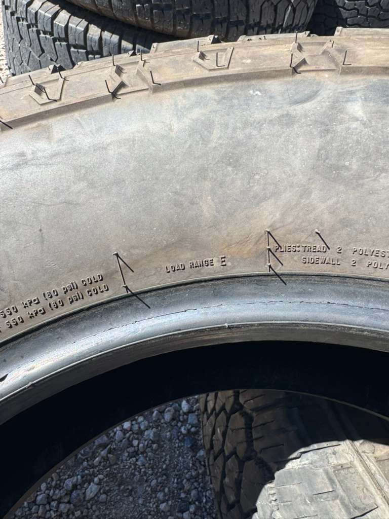 LT265/70R17 Pair (2 Used Tires) Firestone Destination XT