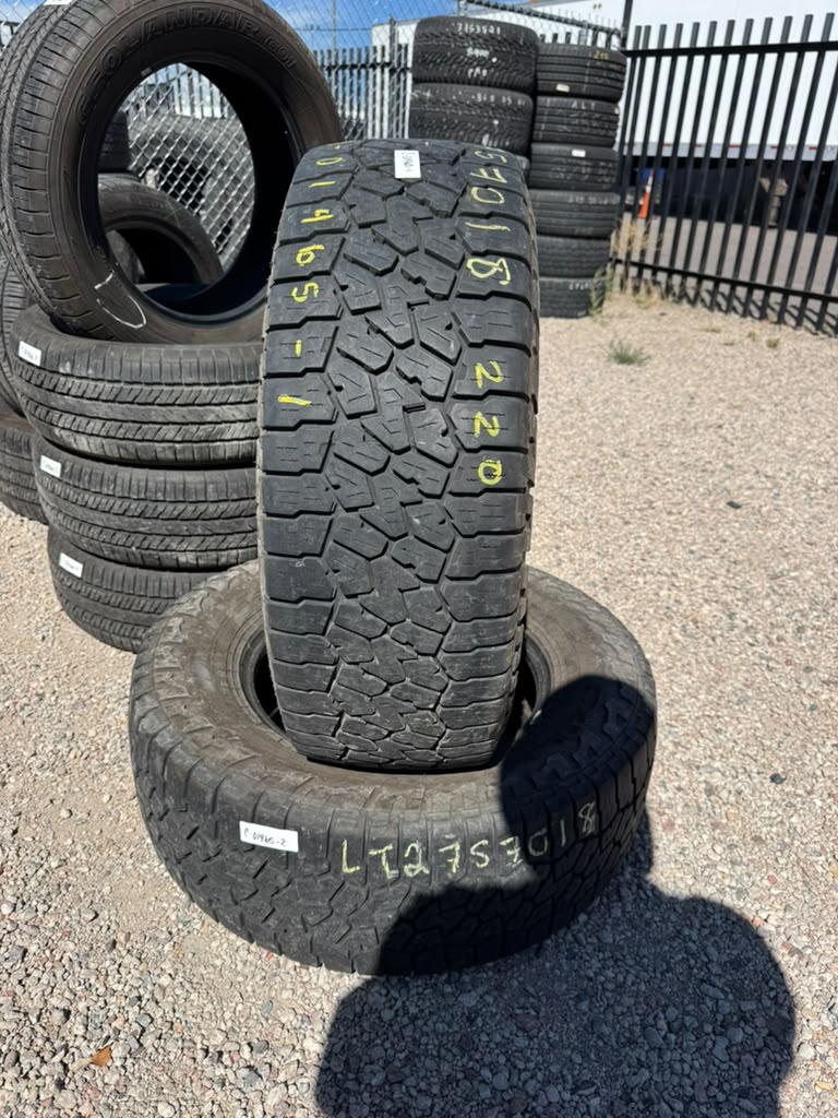 LT275/70R18 Pair (2 Used Tires) Falken WildPeak AT3W