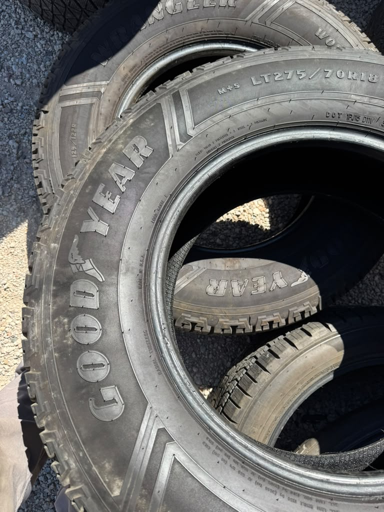 LT275/70R18 Pair (2 Used Tires) Goodyear Wrangler Workhorse HT