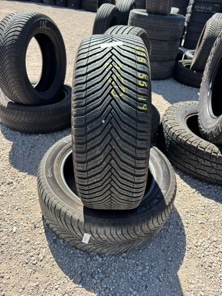 235/55R19 Pair (2 Used Tires) Michelin Cross Climate
