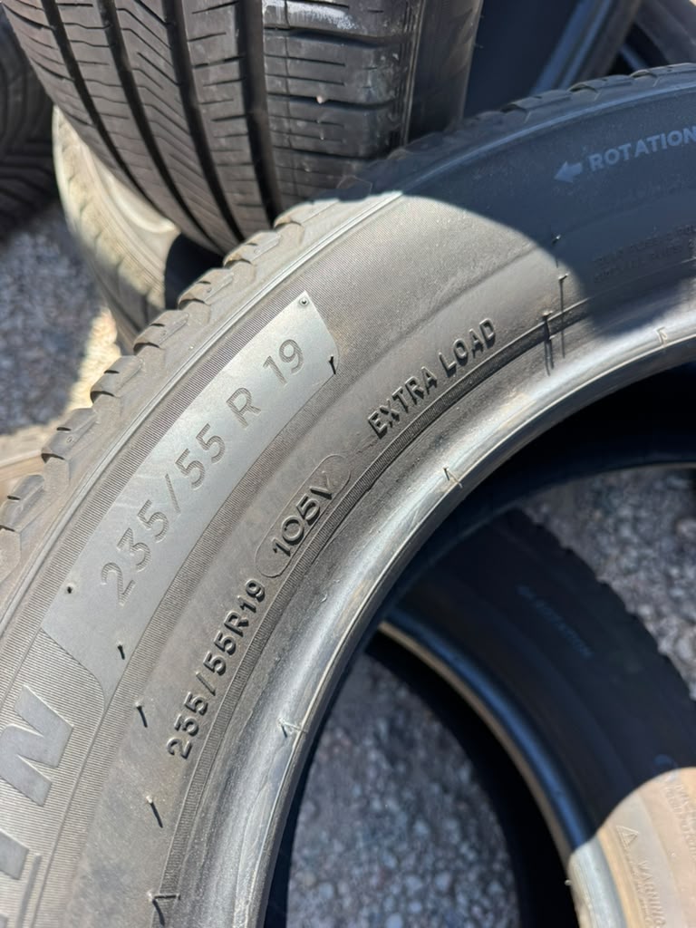 235/55R19 Pair (2 Used Tires) Michelin Cross Climate