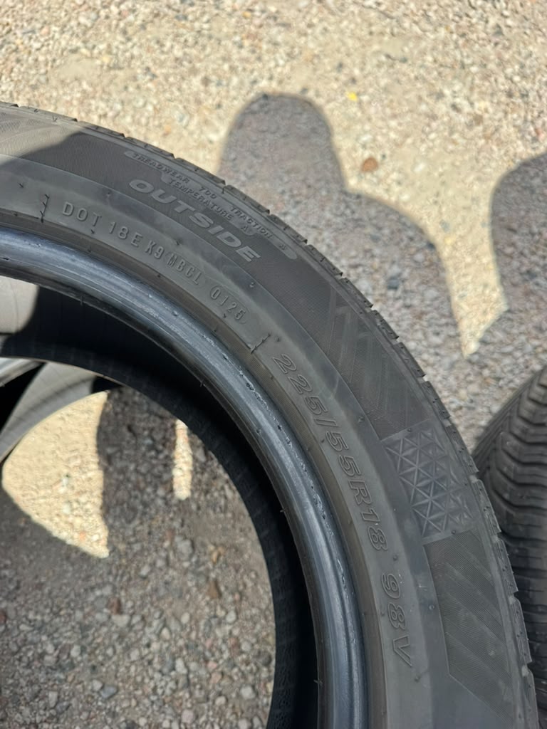 225/55R18 Pair (2 Used Tires) Nexen N5000 Platinum