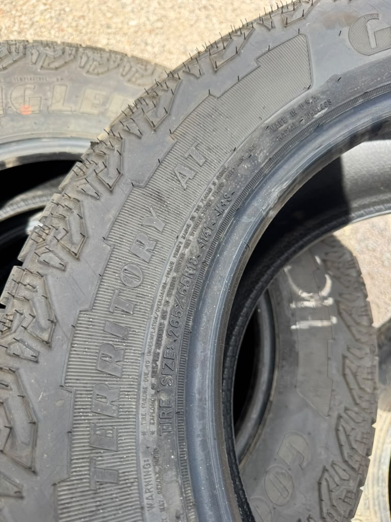 265/65R18 Set (4 Used Tires) Goodyear Wrangler Territory