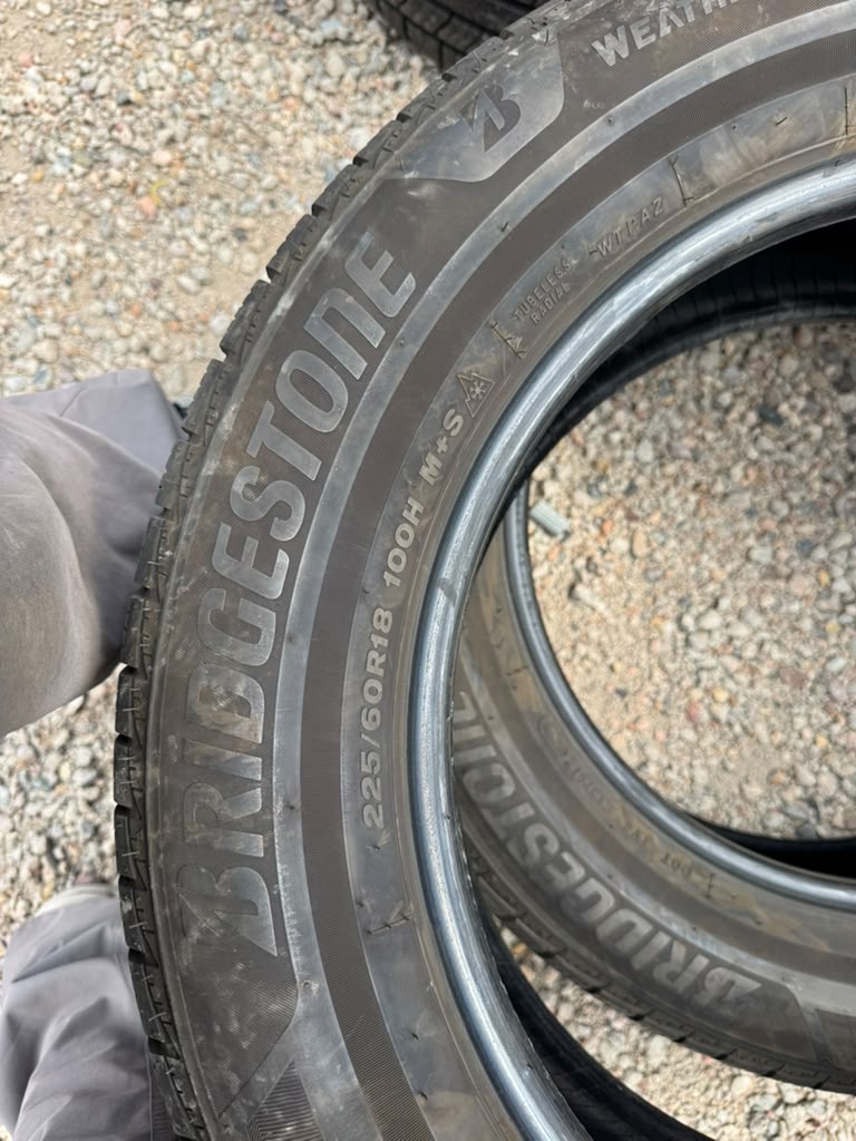 225/60R18 Pair (2 Used Tires) Bridgestone Weather Peak