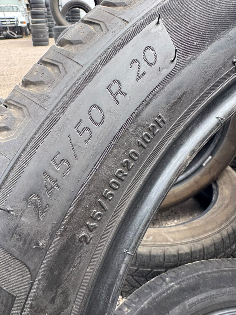 245/50R20 Pair (2 Used Tires) Michelin Defender
