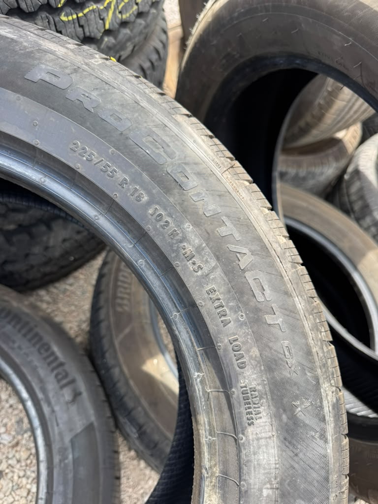 225/55R18 Pair (2 Used Tires) Continental Pro Contact GX