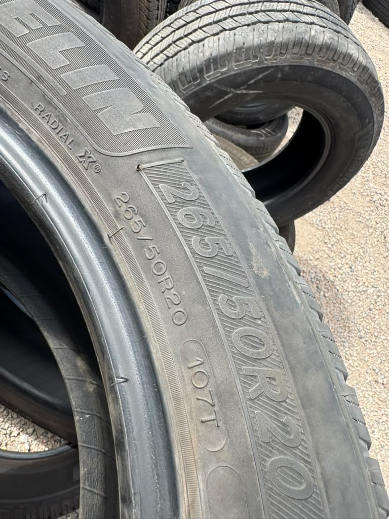 265/50R20 Set (4 Used Tires) Michelin Defender LTX M/S