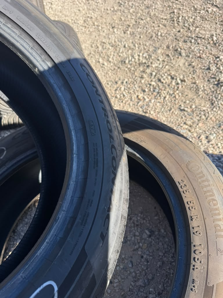 235/55R19 Pair (2 Used Tires) Continental Control Contact
