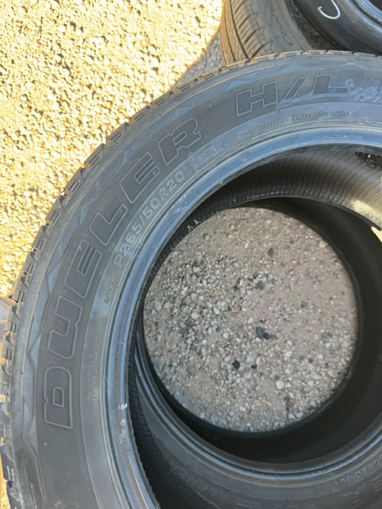 265/50R20 Pair (2 Used Tires ) Bridgestone Dueler H/L
