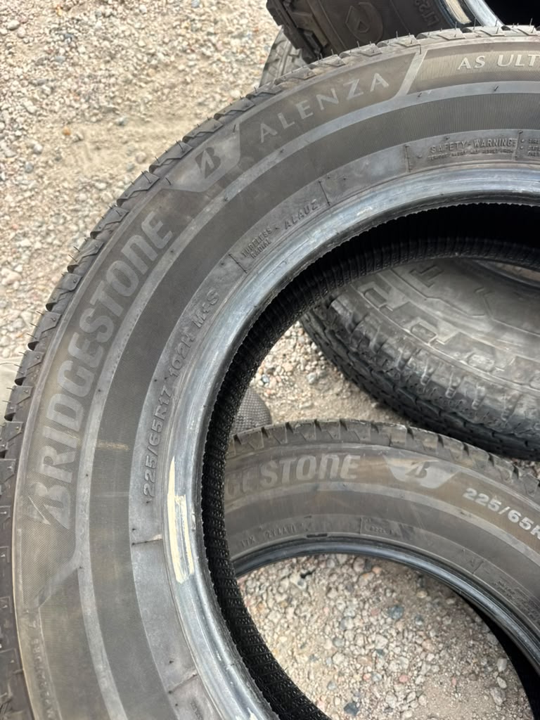 225/65R17 Pair (2 Used Tires) Bridgestone Alenza AS Ultra